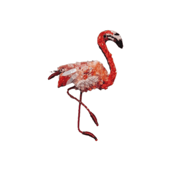 Trovelore, broche Flamant rose