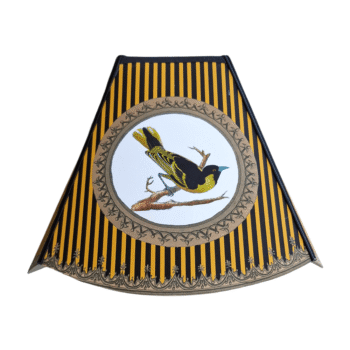 Tillier Décoration, Abat-jour pagode pm Oiseaux jaune
