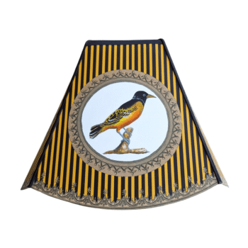 Tillier Décoration, Abat-jour pagode pm Oiseaux jaune